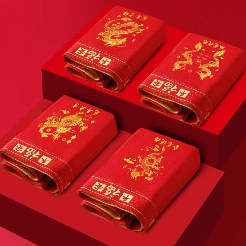 Calcinha masculina de algodão puro ano novo vermelho impressão boxer shorts sexy cuecas sorte boxershorts tamanho grande l-5XL