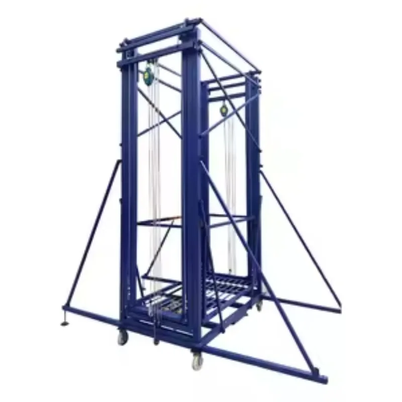 Electric Scaffolding Lift 5M 6M 8M Height Mobile Folding Platform With Remote Control For Construction