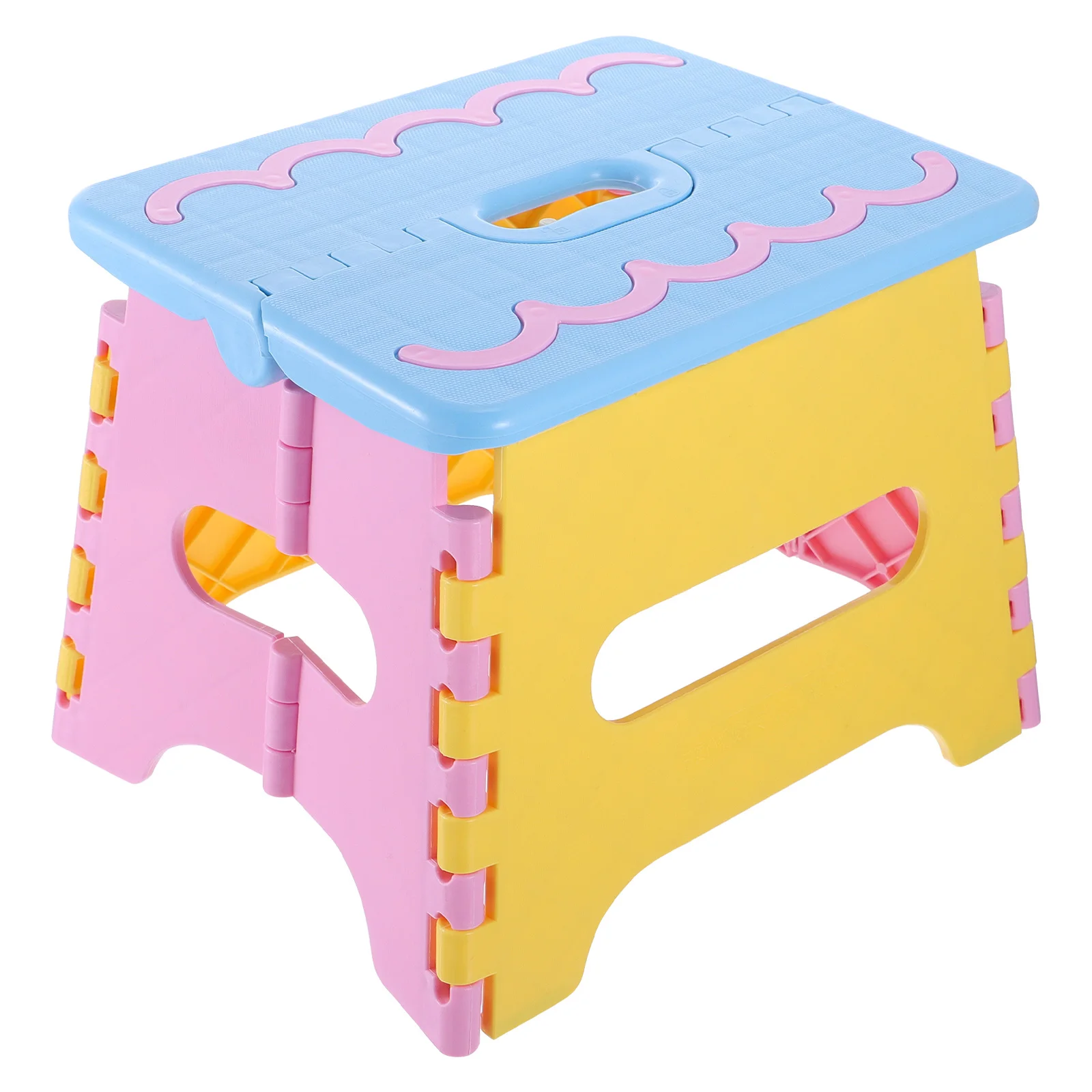 Portable Folding Step Stool Plastic Kids Adults Kitchen Bathroom Office Garden Camping Fishing Easy Carrying Handle