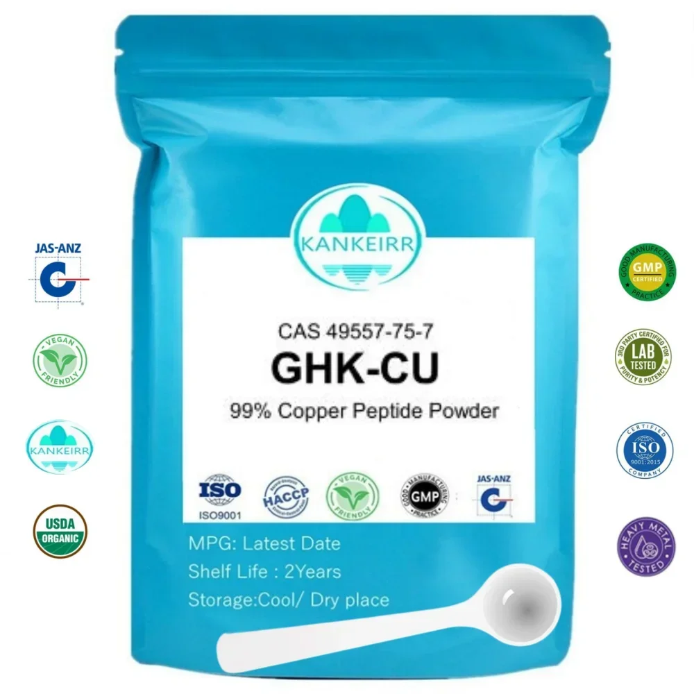 Péptido de cobre en polvo 999 puro Ghk-cu para el cuidado de la piel y Cas antienvejecimiento 49557-75-7, último stock disponible