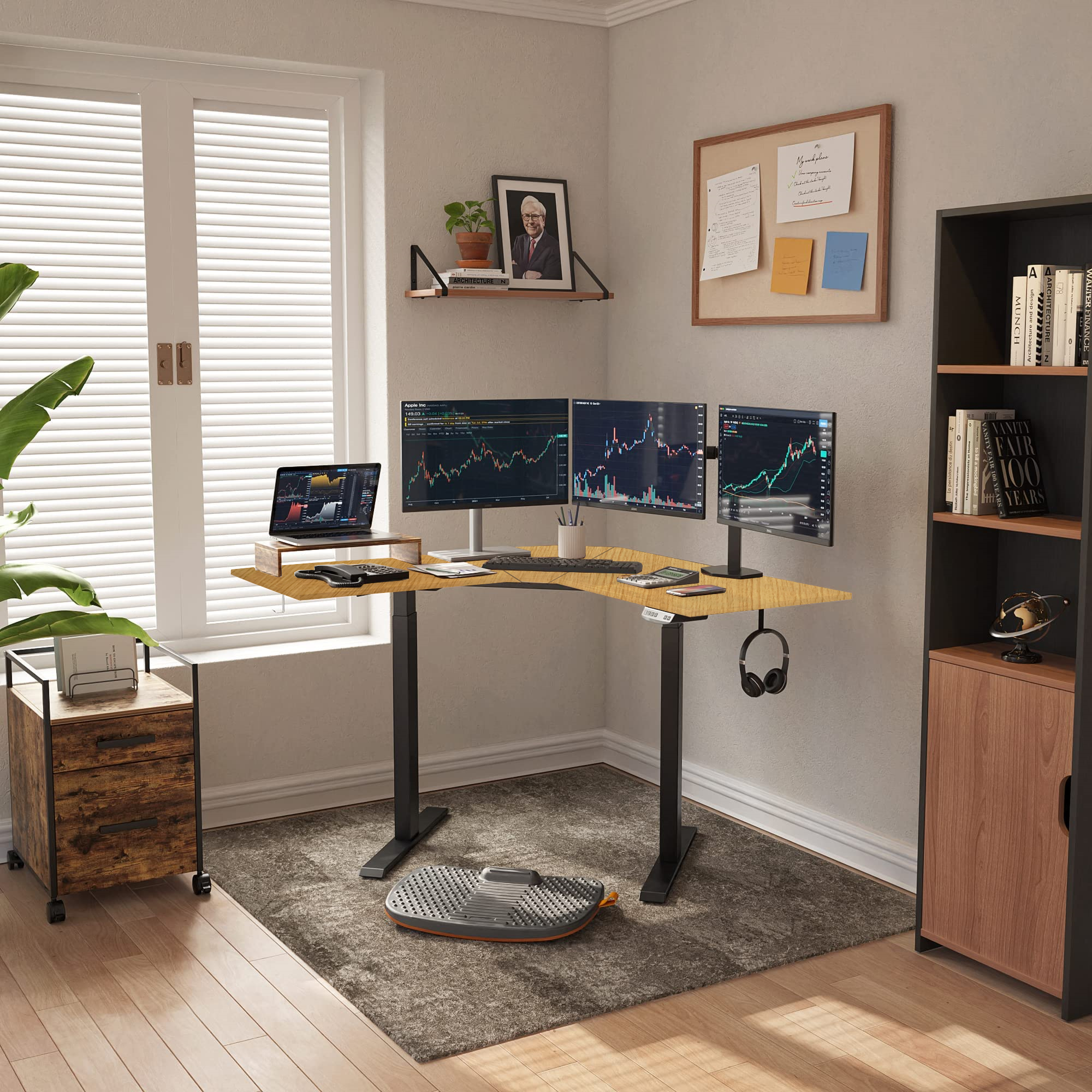Electric Lifting Table V Shaped Desk for Study Esports StandUp Corner Computer Desk Home Office Sit Stand Height-adjustable Desk