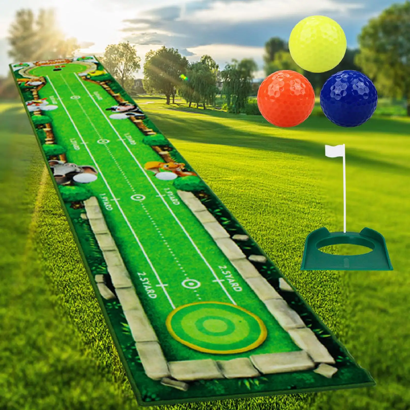 Tappetino da golf regalo per golfista Accessorio da golf Leggero portatile Migliora la precisione del putting Aiuto per l'allenamento per la casa del prato del parco