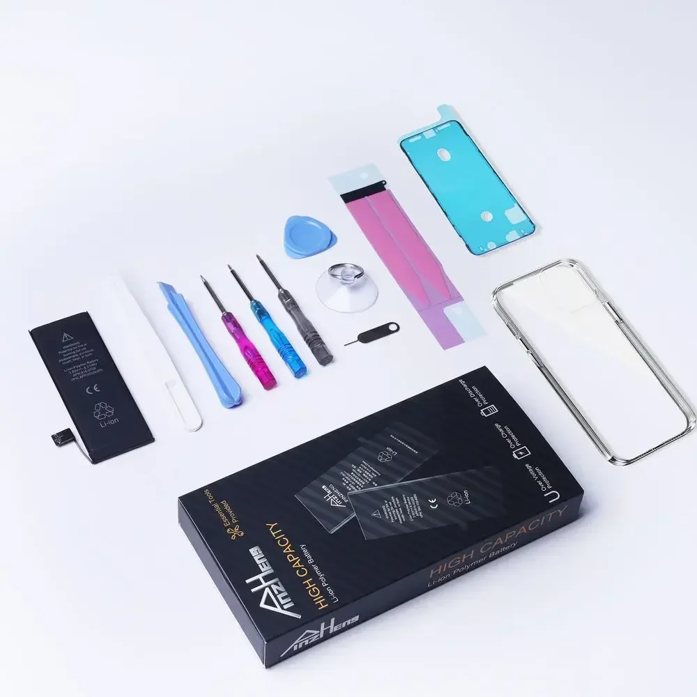 PINZHENG แบตเตอรี่ความจุสูงจริงสําหรับ iPhone 8 Plus SE 5S 6 6S 7 X โทรศัพท์เปลี่ยนแบตเตอรี่รับประกันหนึ่งปีด้วยเครื่องมือ