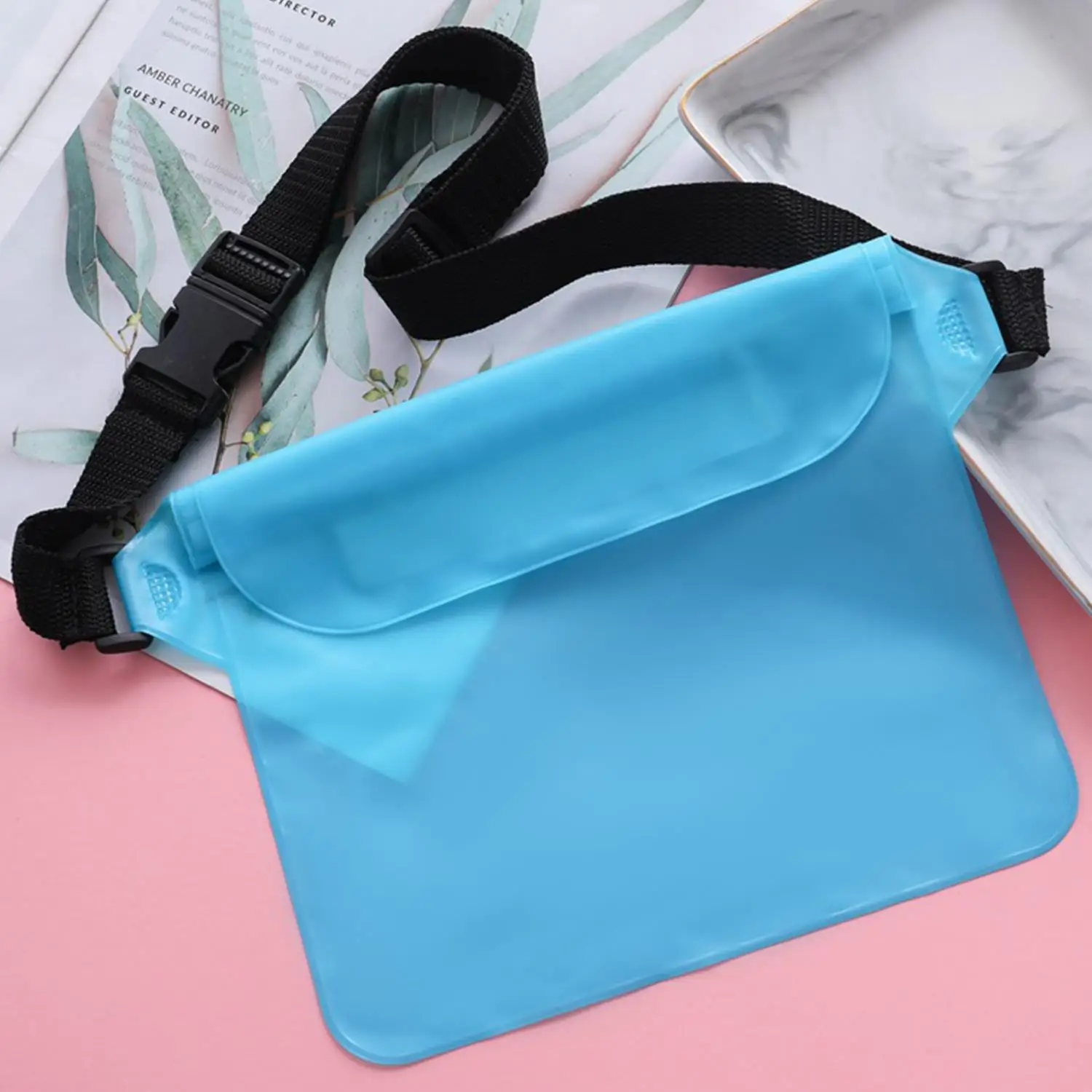 Bolsa de natación de sellado impermeable de 3 capas, bolsa de protección seca subacuática transparente de gran tamaño para bolsa de teléfono móvil