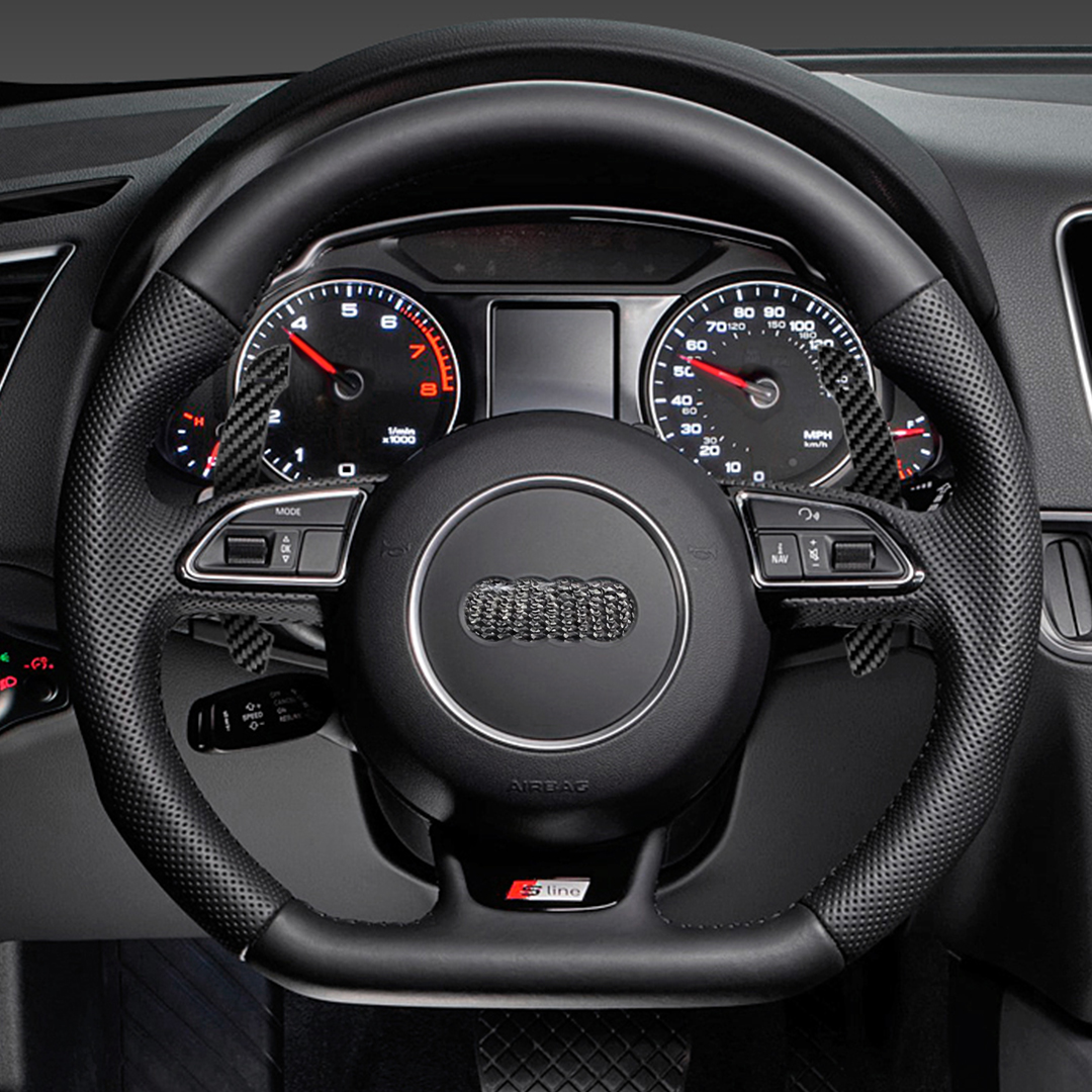 Kompatibel Audi Seri A: 1 ,2 ,3 ,4 ,5 ,8 seri: Q2-8 s1-5 Shifter geser roda kemudi magnetik serat karbon