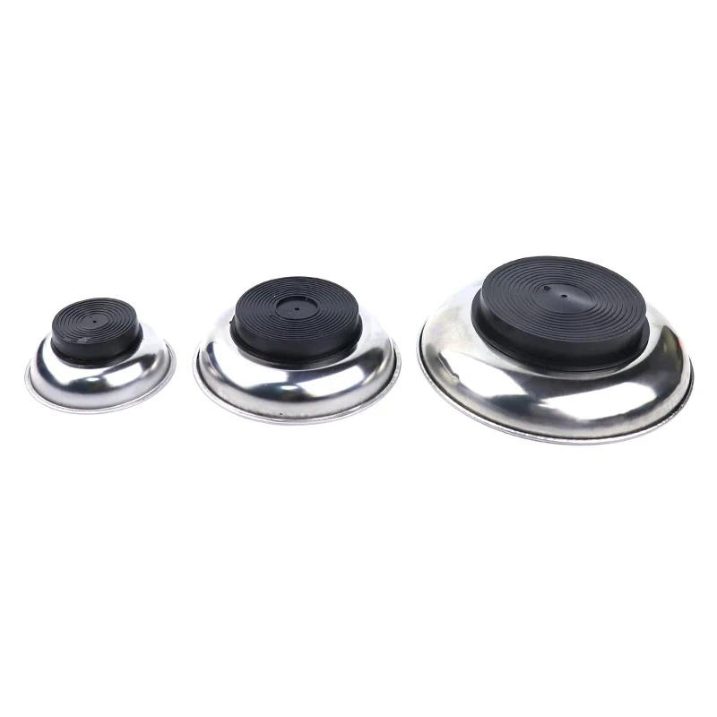 3 "/4"/6 "Vassoio magnetico Circolare Parti magnetiche Ciotola Vassoio portaoggetti per viti Vassoio per strumenti in acciaio inossidabile per strumenti con ventosa automatica
