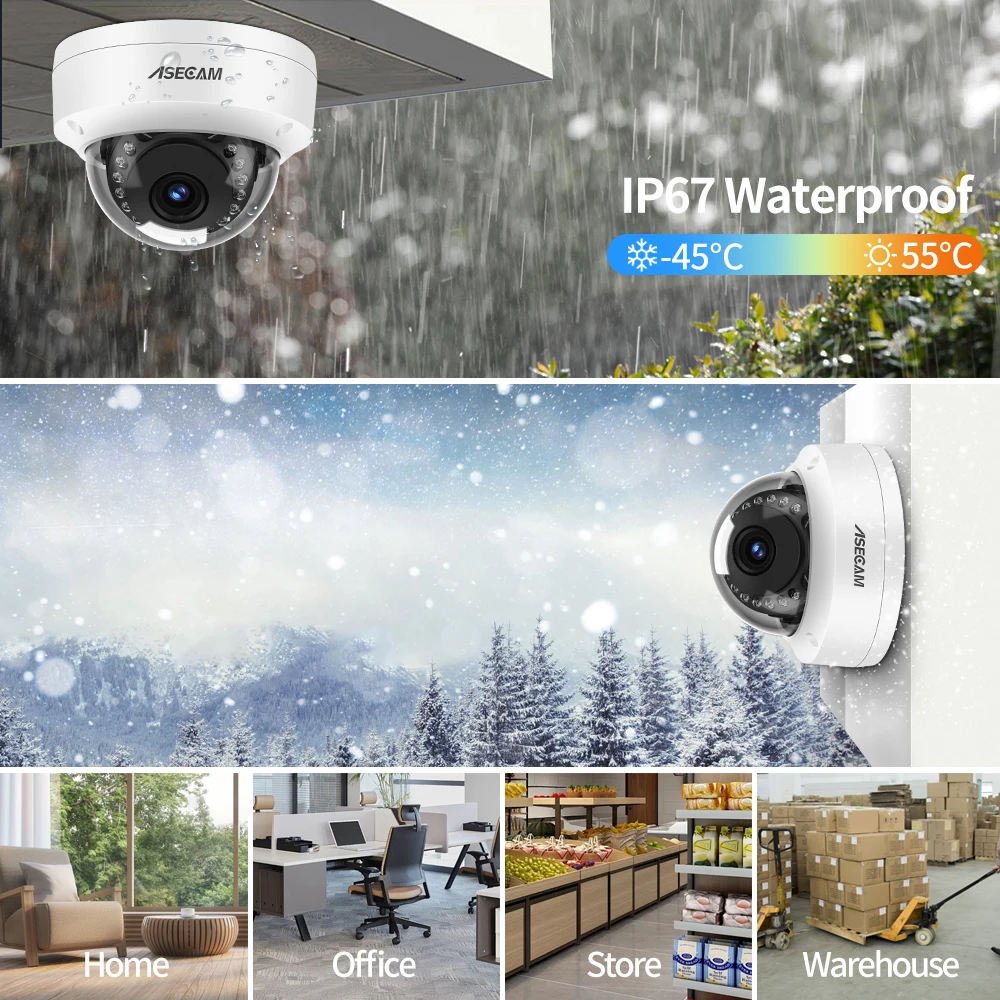 Telecamera IP POE 8MP 4K IK10 Antideflagrante Esterna H.265 Onvif Cupola in metallo CCTV Protezione di sicurezza Video sorveglianza 4MP