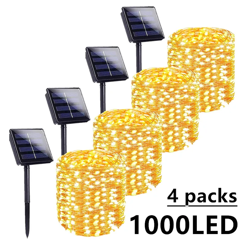 LED Solar String Light Outdoor Garden Fairy Lights Led Twinkle Lampada impermeabile per la decorazione della festa nuziale di Natale 5m/12m/22m/32m