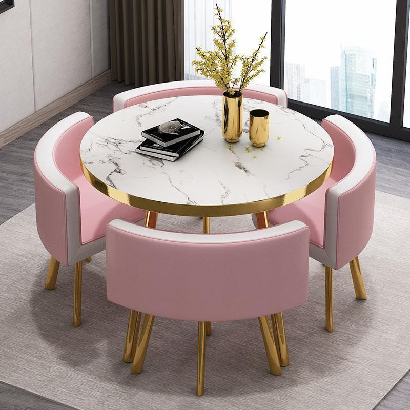 Conjuntos De Mesa De Café De Estilo Moderno De Luxo. mesas De Jantar Redondas, conjunto De 4 Cadeiras, pode ser Personalizado, preço De Fábrica, Novo Design, 2024