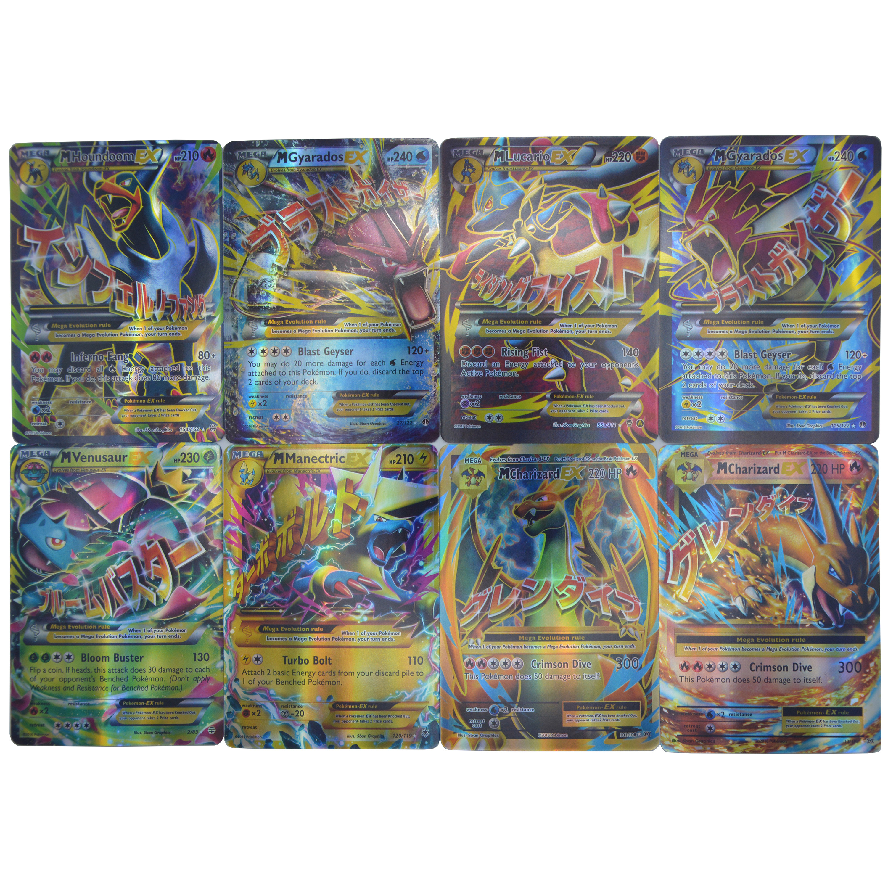 60 Stück Mega EX Pokemon Karten Box Display Englische Version Pokémon Shining Karten Spielen Spiel Sammlung Booster Kinder Spielzeug Geschenk