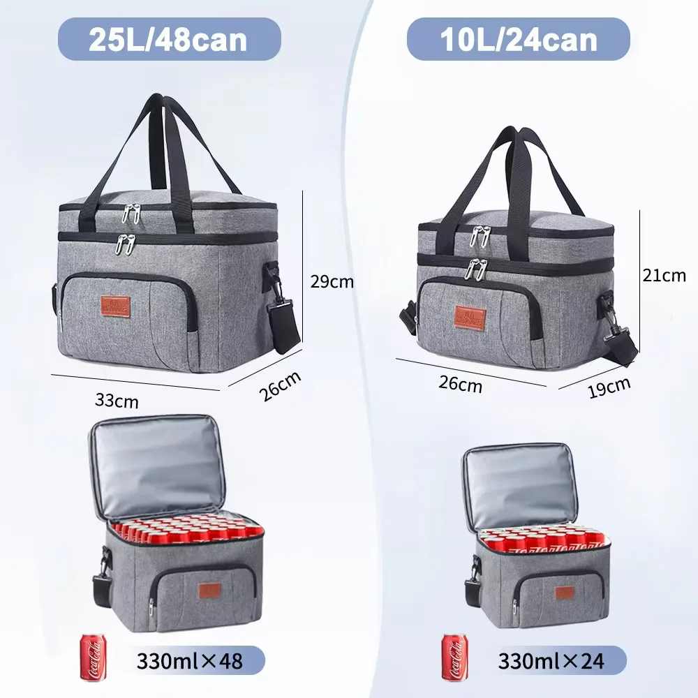 Borse per il pranzo multifunzionali a doppio strato Tote Cooler per donna Uomo Scatola per il pranzo da picnic da viaggio di grande capacità con tracolla
