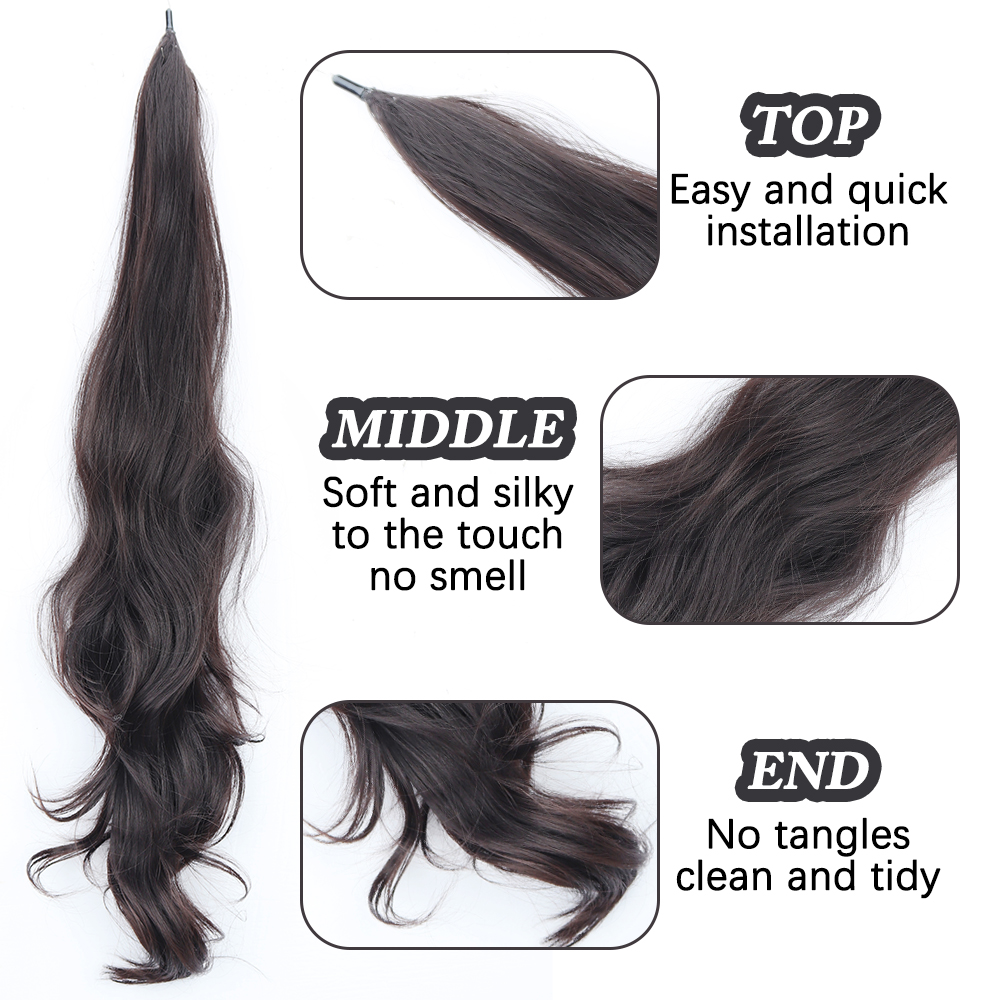 Extensiones de postizo de cola de caballo sintética Flexible de 30 pulgadas para mujer, cola de caballo larga ondulada en capas, uso diario