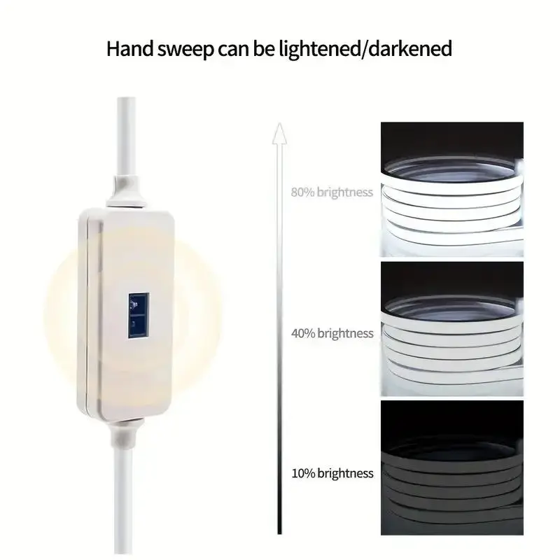 Striscia di luci al Neon a LED sensore di movimento a scansione manuale dimmerabile flessibile impermeabile per luci di retroilluminazione TV per interni ed esterni