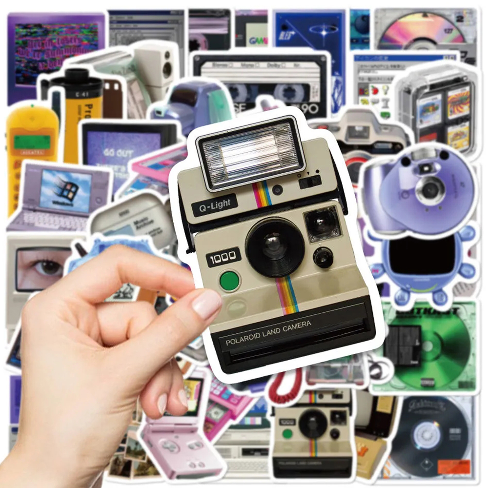 10/30/50pcs Vintage Computer Game Console Light Disk Stickers Retro Cartoon Graffiti Sticker Decals for Phone Skateboard Luggage