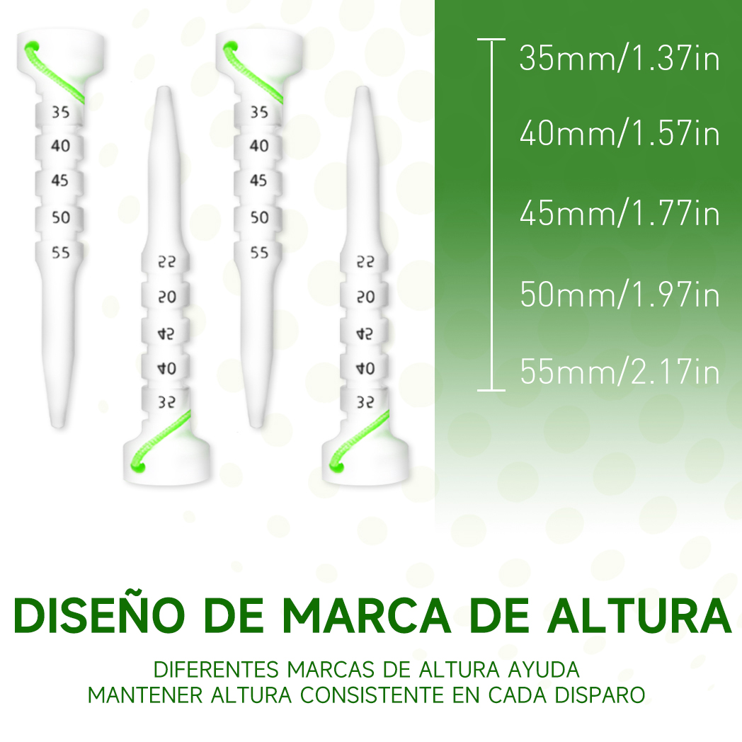 Caiton Golf Camiseta Madre-Hijo Escala Magnética 1/4uds | Altura ajustable, tee de golf con guía multifuncional, 4 colores (opcional)