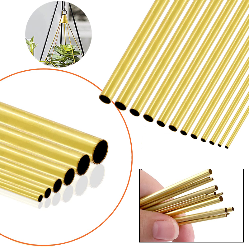 1 Uds tubo de latón DIY longitud 200mm 300mm 500mm tubo redondo de latón diámetro redondo 25/22/20/18/16/14/12/10/8/6/5/4/3/2mm