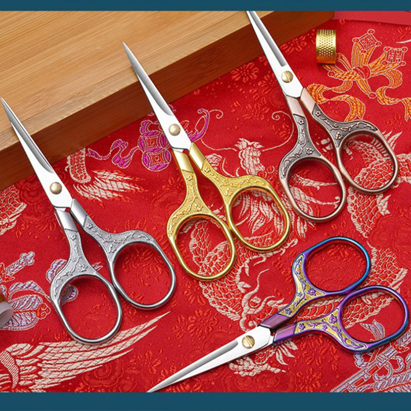 Sharp Durable Stainless Steel Antique Scissors Professional Fabric Embroidery Vintage Tailor Thread Scissor for Sewing Shears
