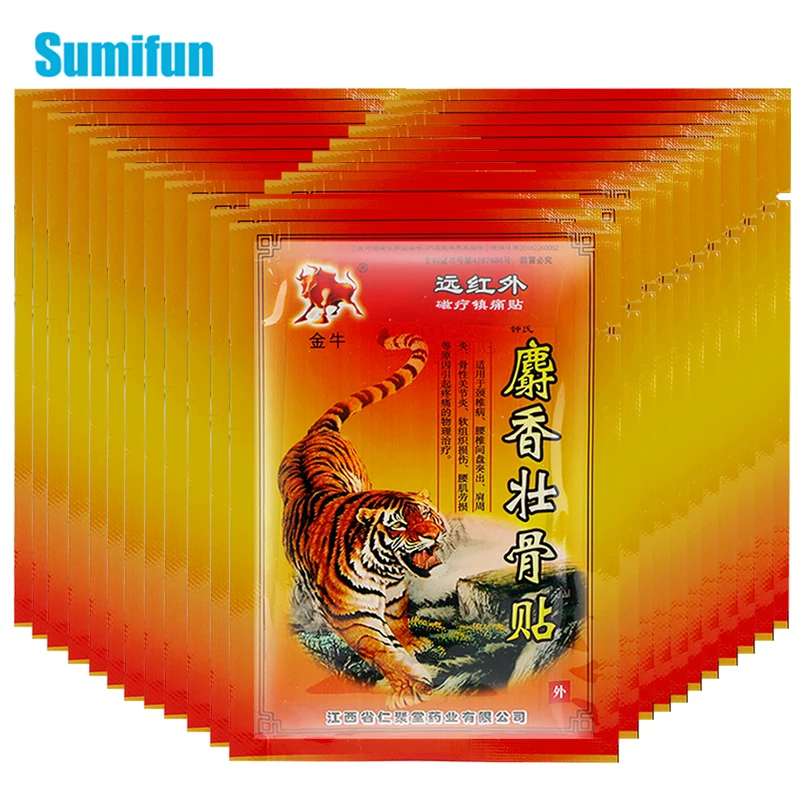 56/64/72/80 Chiếc Hổ Đỏ Dưỡng Viêm Khớp Giảm Đau Dán Cường Lực Cơ Và Khớp Thắt Lưng Đau Lưng miếng Dán Cường Lực Eo Đầu Gối Cổ Tử Cung Đau Chữa