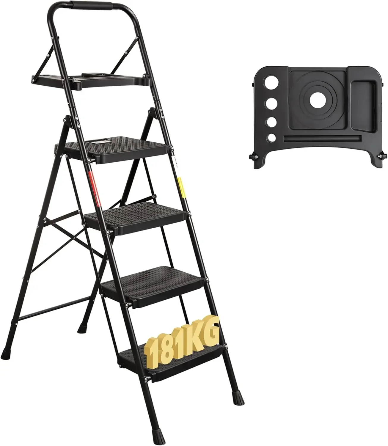 Escalones Plegables 4 Escalones, Kapazität 181 kg mit Pedalen Antideslizantes Anchos, Taburete Escalas Mano de