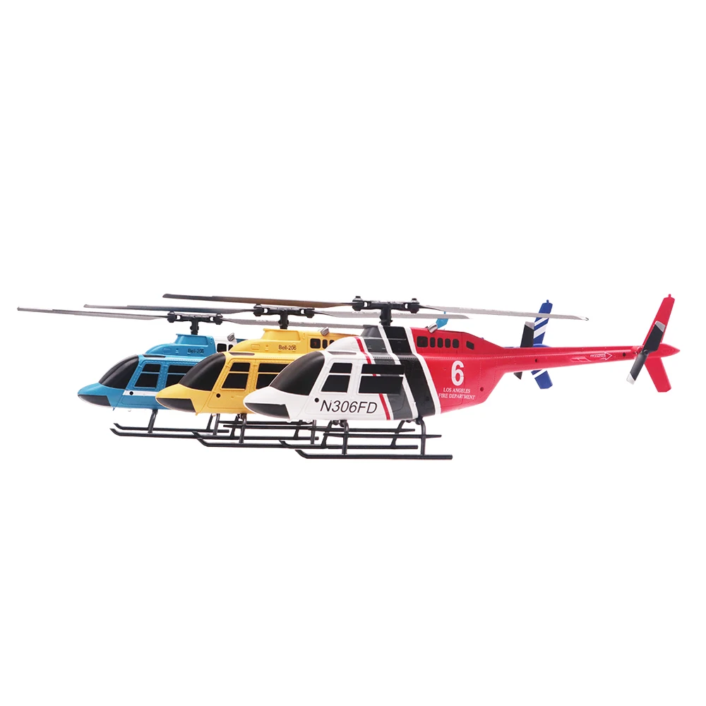 Helikopter Remote control, mainan helikopter model simulasi rotor tunggal empat saluran, bel helikopter Bell206