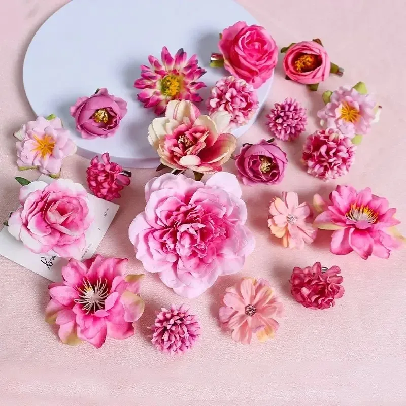 3/21 Uds. Flores artificiales mixtas rosas de seda flores falsas para el hogar decoración de la habitación de la boda DIY artesanía guirnalda ramo accesorio