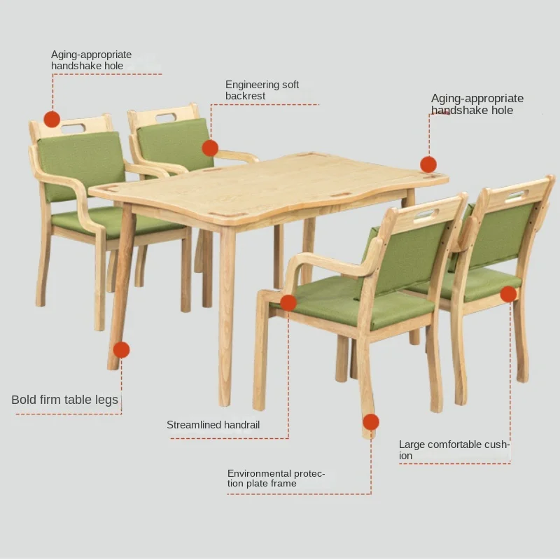 Solid Wood Tables And Chairs In Elderly Apartments, Aging Friendly Furniture, Restaurants, Nursing Homes, Dining Chairs, Tables,