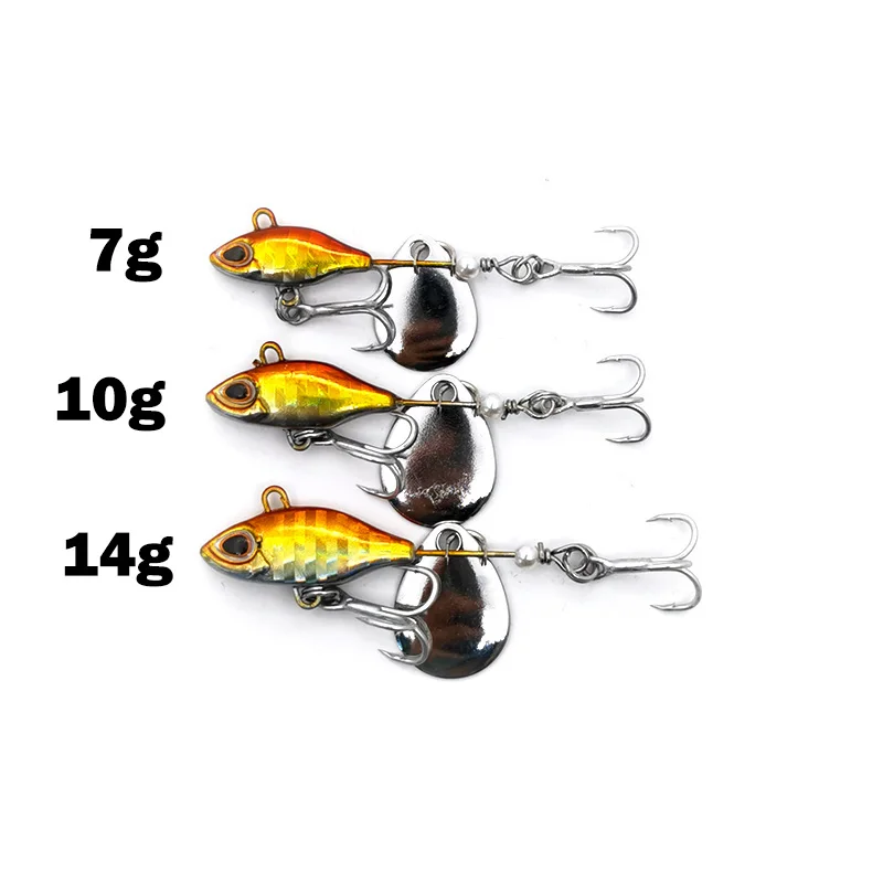 OUTKIT Bắn Lâu Xoay Đuôi VIB Rung Mồi Con Quay Spinner Mồi Câu Ghép Hình Máy Kéo Câu Cá Cứng Mồi Câu Pesca