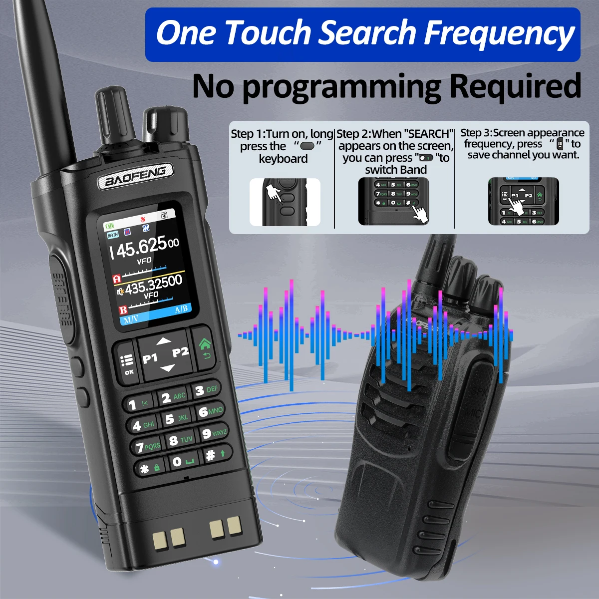 BAOFENG UV-32 GPS Walkies Talkies Long Range  1000CH AM FM Bluetooth Programming 10W Wireless Copy Frequency Ham Way Radio