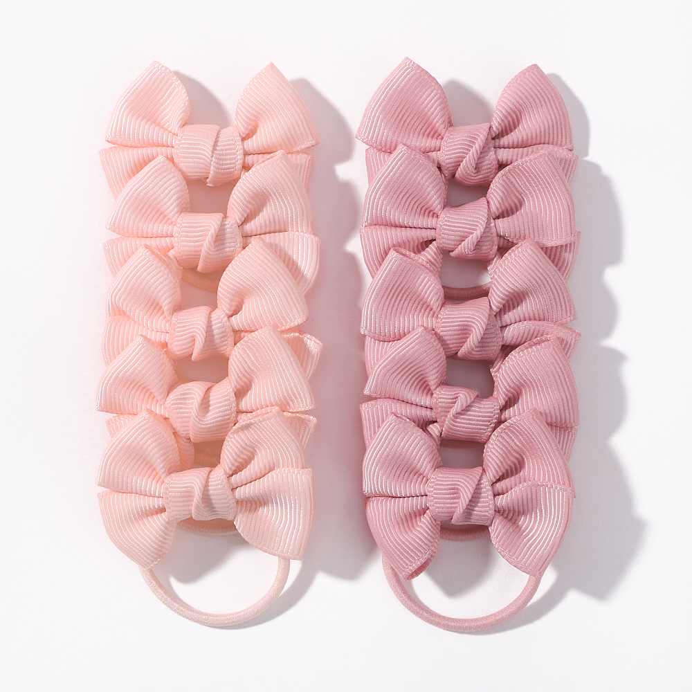 10 ชิ้น/ล็อต Grosgrain ริบบิ้น Pigtail Bows ผมผูกผมผู้ถือใหม่ปีอุปกรณ์เสริมผมสําหรับของขวัญเด็กทารก