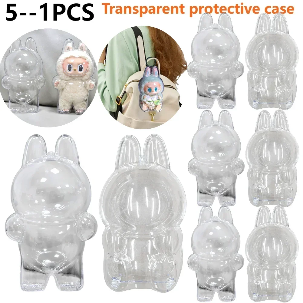 Global Hot! Transparent Dustproof Box for Labubu Dolls - Storage Case, DIY Accessory Party Toy & Gift - Essential Doll Accessory