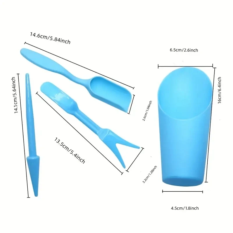4 ピース/セット、プラスチック耐久性のあるバケツシャベル鉢植え栽培シリンダー MeatPlant 土壌シャベルガーデンツールミニ庭の植栽ツール