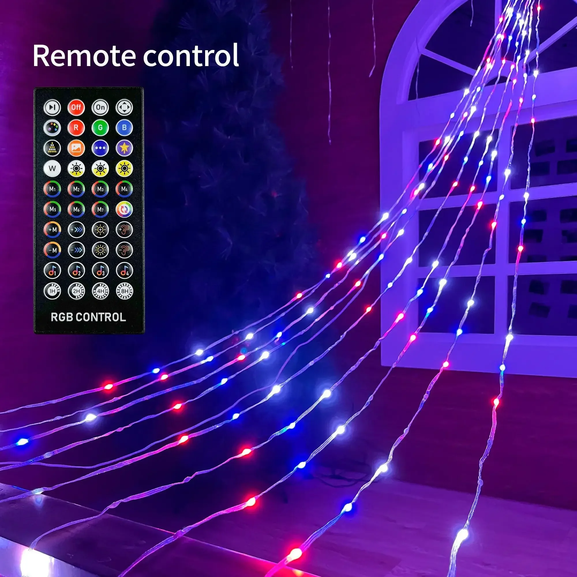 9 stücke X 5M Led Stern Topper DIY Wasserfall Weihnachten Baum String Licht RGBIC Smart APP Steuerung Outdoor wasserfall Fee Lichterkette