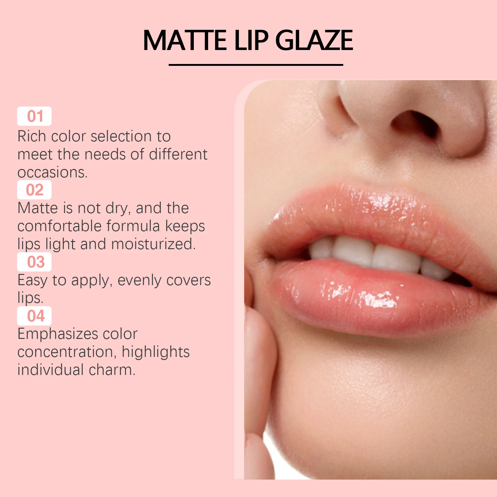 Leuke pluizige lipmodder Matte afwerking Lichtgewicht textuur en langdurige make-up Lipstick Glaze Non-stick Cup Making It Look White