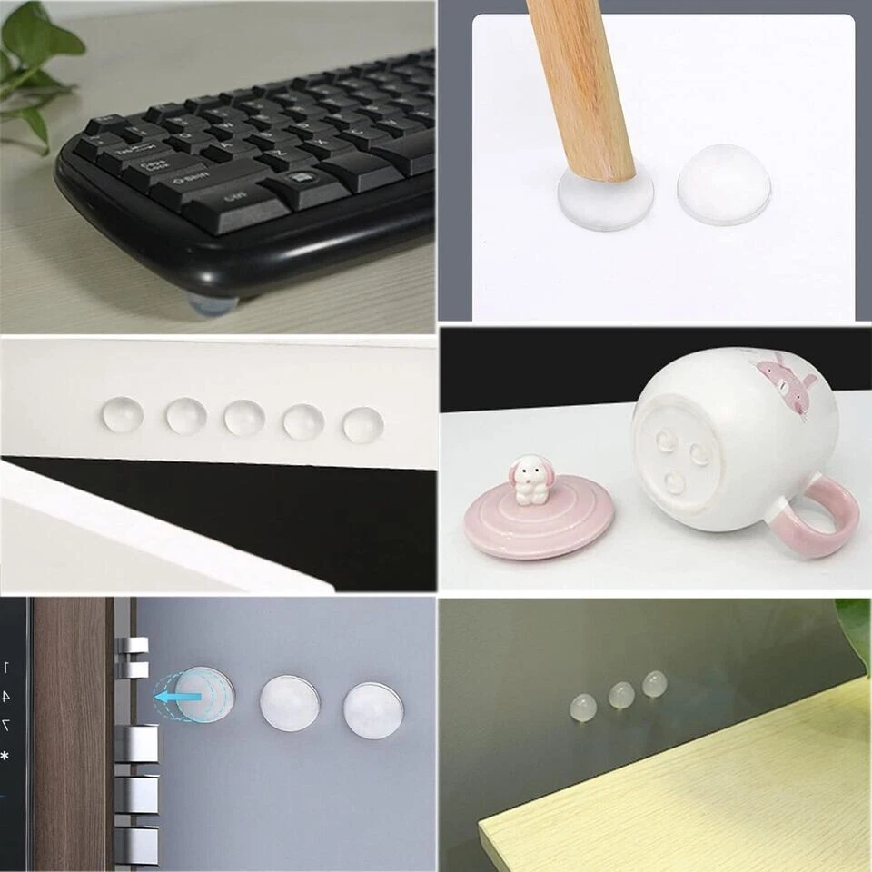 100Pcs Self Adhesive Round Silicone Rubber Bumpers Soft Transparent Black Anti Slip Shock Absorber Feet Pads Damper 10mm
