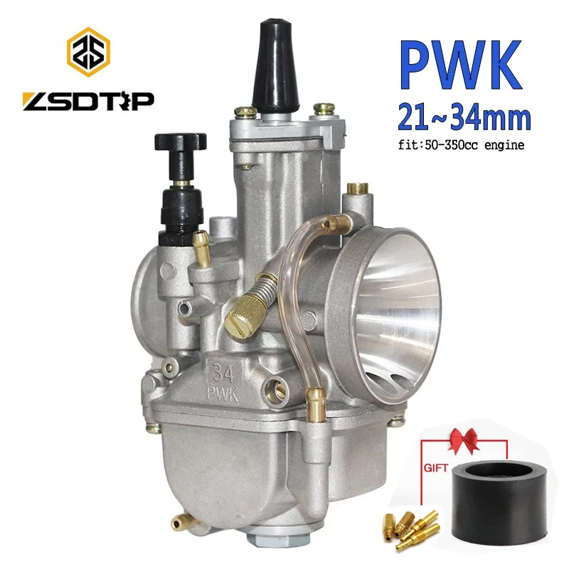Zsdtrp 2t 4t universal keihin koso oko motocicleta pwk carburador 21 24 26 28 30 32 34mm com jato de potência para motor de corrida