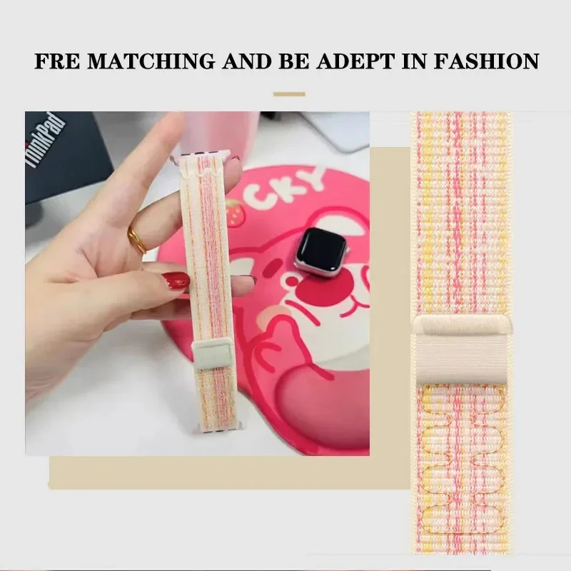 ไนลอนสําหรับ Apple Watch Band Ultra 2 49 มม.44 มม.40 มม.45 มม.41 มม.42 มม.40 มม.สายนาฬิกา IWatch Ultra Series 9 7 6 5 Se 8