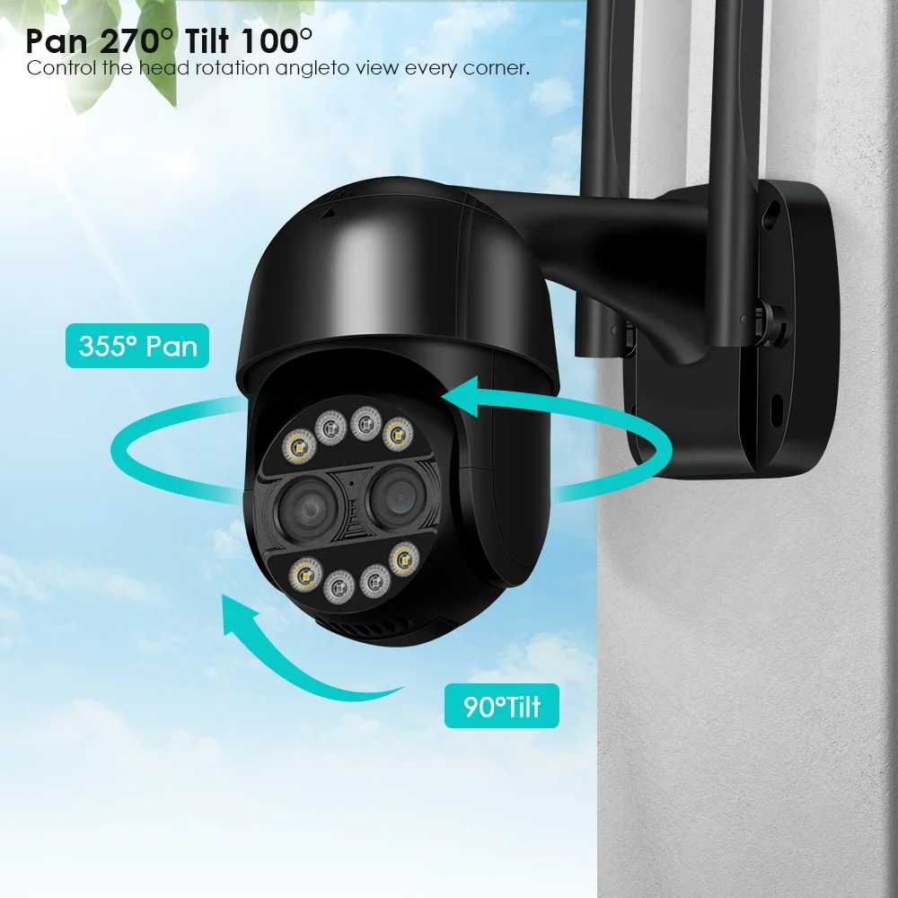 BESDER 8MP 4K cámara IP PTZ 8x Zoom lente Dual detección humana cámara CCTV 4MP hogar inteligente cámara de vigilancia Wifi al aire libre aplicación ICSEE