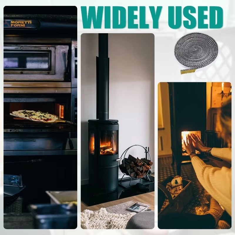 20/25 мм плоская самоклеящаяся лента для дровяной печи, прокладка для двери камина из стекловолокна для внутренней дровяной печи, курильницы на пеллетах