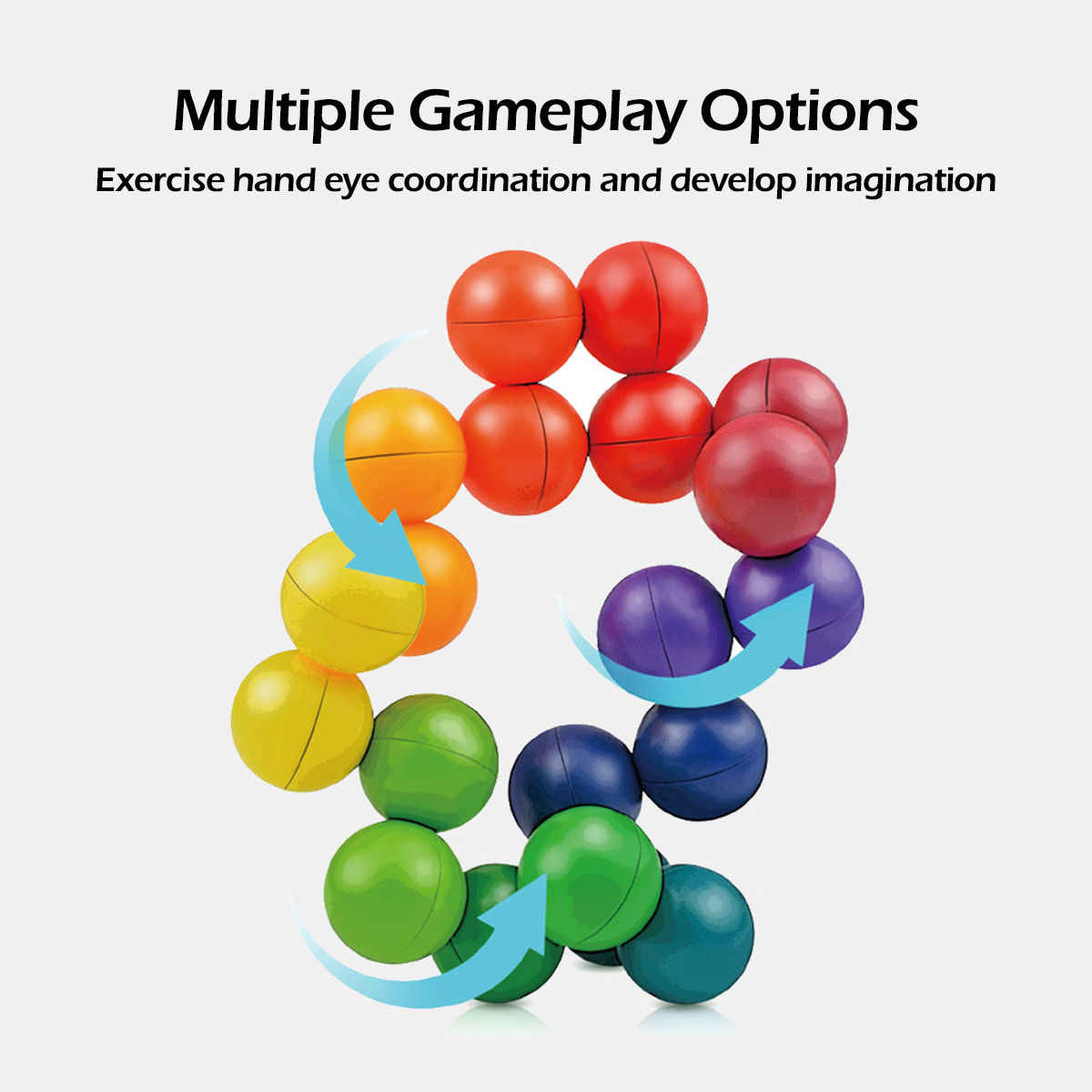 Brinquedos sensoriais Fidget - Bolas educacionais giratórias 3D para estresse e ansiedade, atividades de aprendizagem criativas
