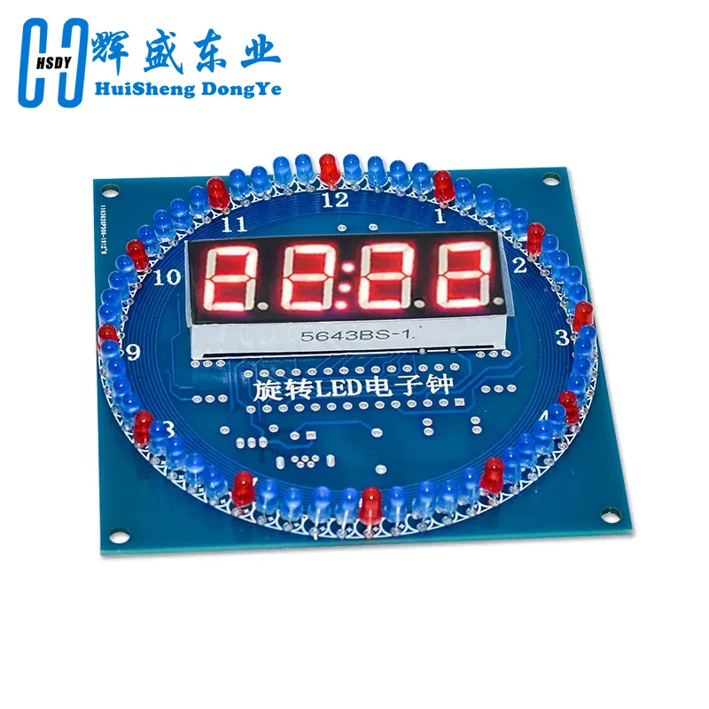 Pantalla LED giratoria alarma módulo de reloj electrónico lámpara de agua Kit DIY Control de luz temperatura DS1302 C8051 MCU STC15W408AS