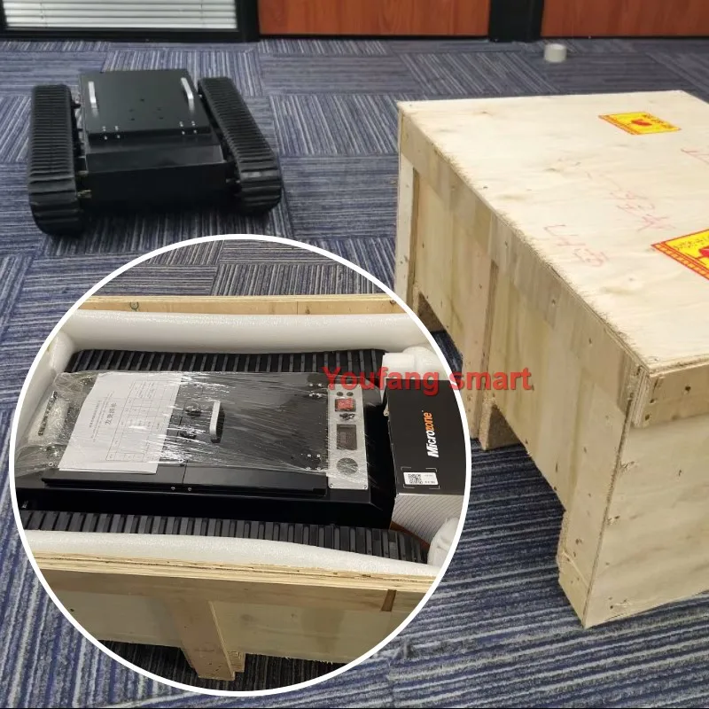 50 kg Last TR500 RC Panzer Gummiverfolgung Chassis Gleichstrommotor Kohlenstoffstahlfederung STM32 System Roboterauto für RC Panzer zu FS Griff
