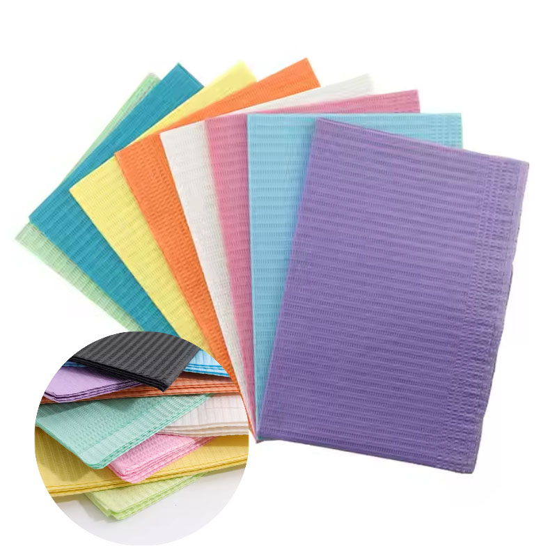 125 unidades/pacote descartável dental limpo babador almofada multicolorido tatuagem babadores capas de mesa limpo paciente guardanapos dentais acessórios de tatuagem