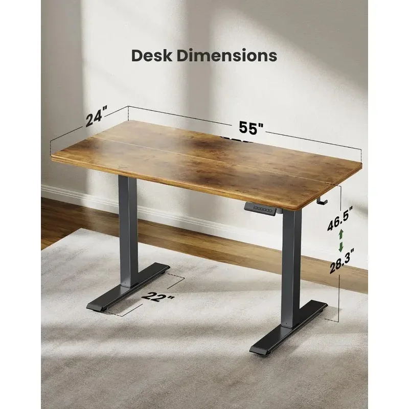 55*24 Inches Sit-stand Desk Standing Desk Height Adjustable Gaming Computer Table Game Gaming Furniture Office Room Desks Laptop