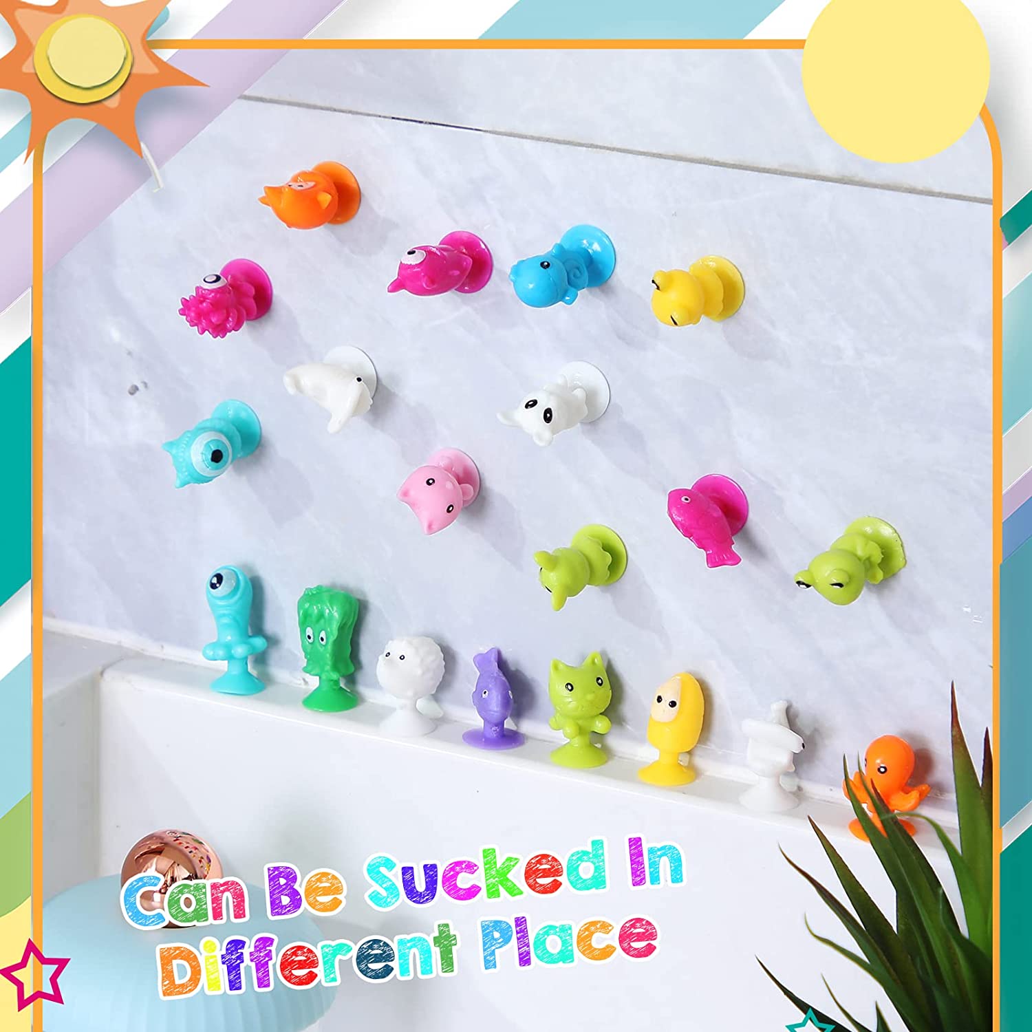 10/20/50 Cái/lốc Mini Hút Búp Bê Mềm Đất Lạ Động Vật Cupule Hút Trẻ Em Hành Động Đồ Chơi Viên Mẫu vòi Hút Con Rối