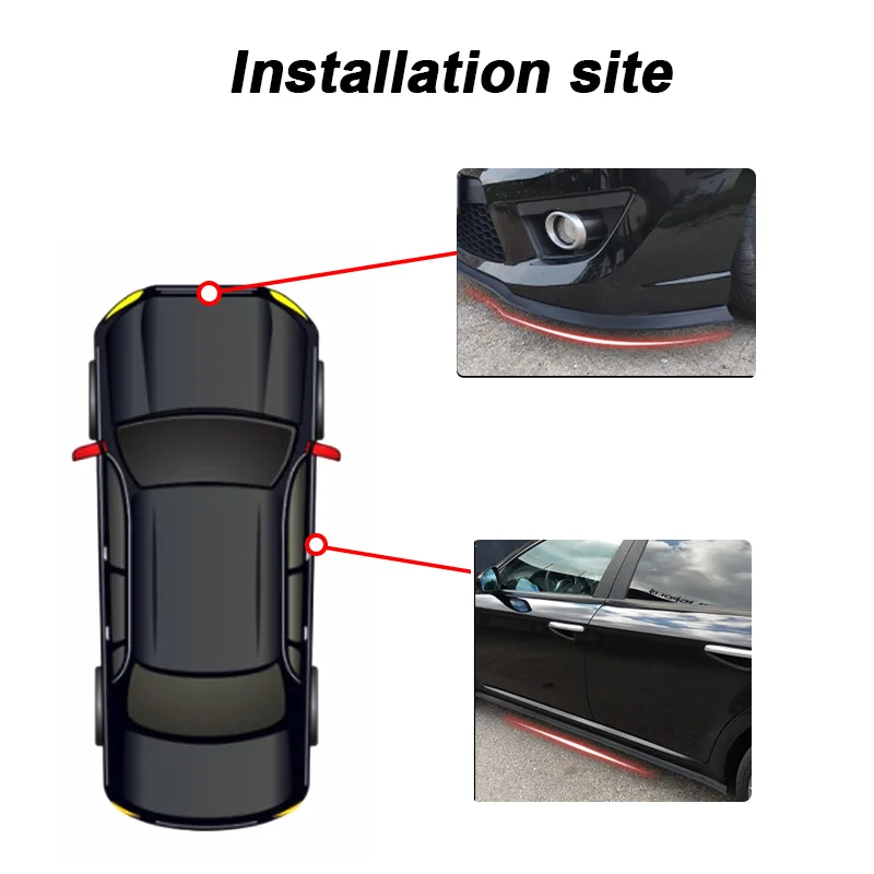 Uniwersalna gumowa listwa ochronna na przedni zderzak samochodowy 2,5 m / 98,43 cala, czarna listwa ochronna na zderzak, listwa progowa boczna samochodu, bezpośredni montaż.