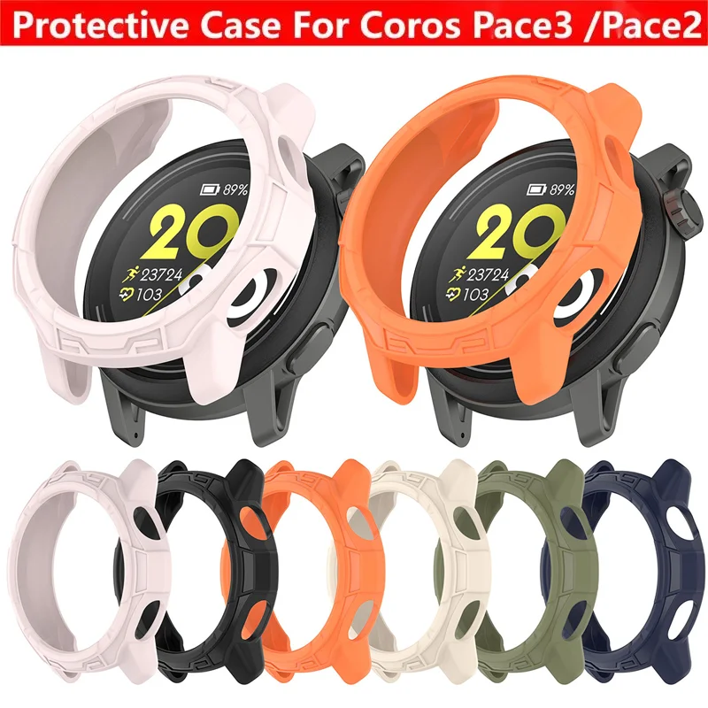 Penutup Casing Silikon untuk Coros Pace 3 /Pace 2 Tali Jam Tangan Pintar Aksesori Cangkang Pelindung Bumper TPU Lembut Pace3 Pace