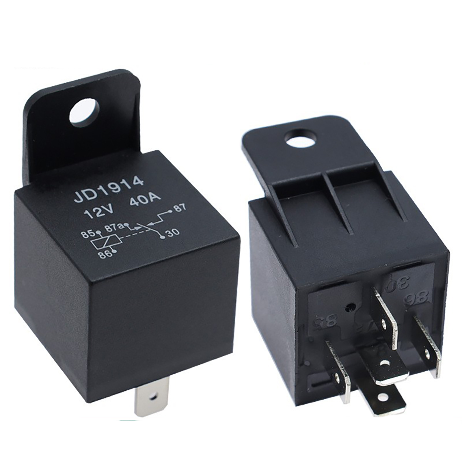 5 Stuks Automotive Relais 12V Of 24V 5Pin 40A Auto Relais Met Zwart Rood Koper Terminal auto Relais Socket Spdt Harnas Kabel