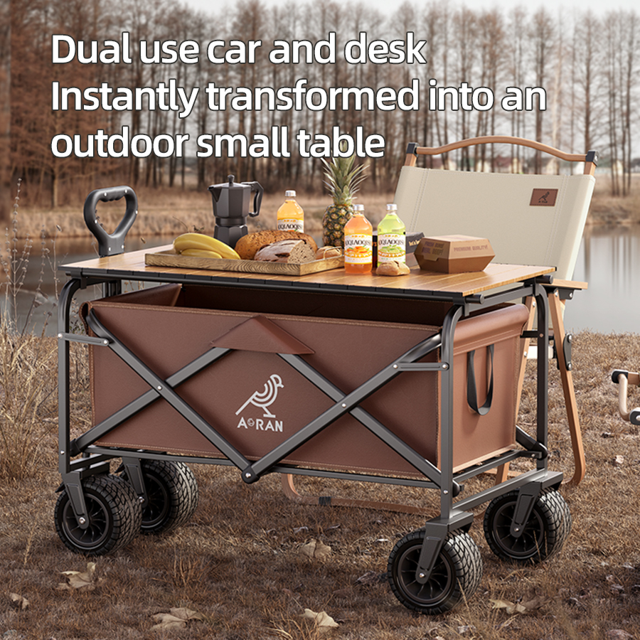 Carrello da campeggio di grande capacità da 500 litri, rimorchio da campo, auto pieghevole, auto da picnic, in tessuto Oxford addensato, comodo carrello della spesa, camma da esterno