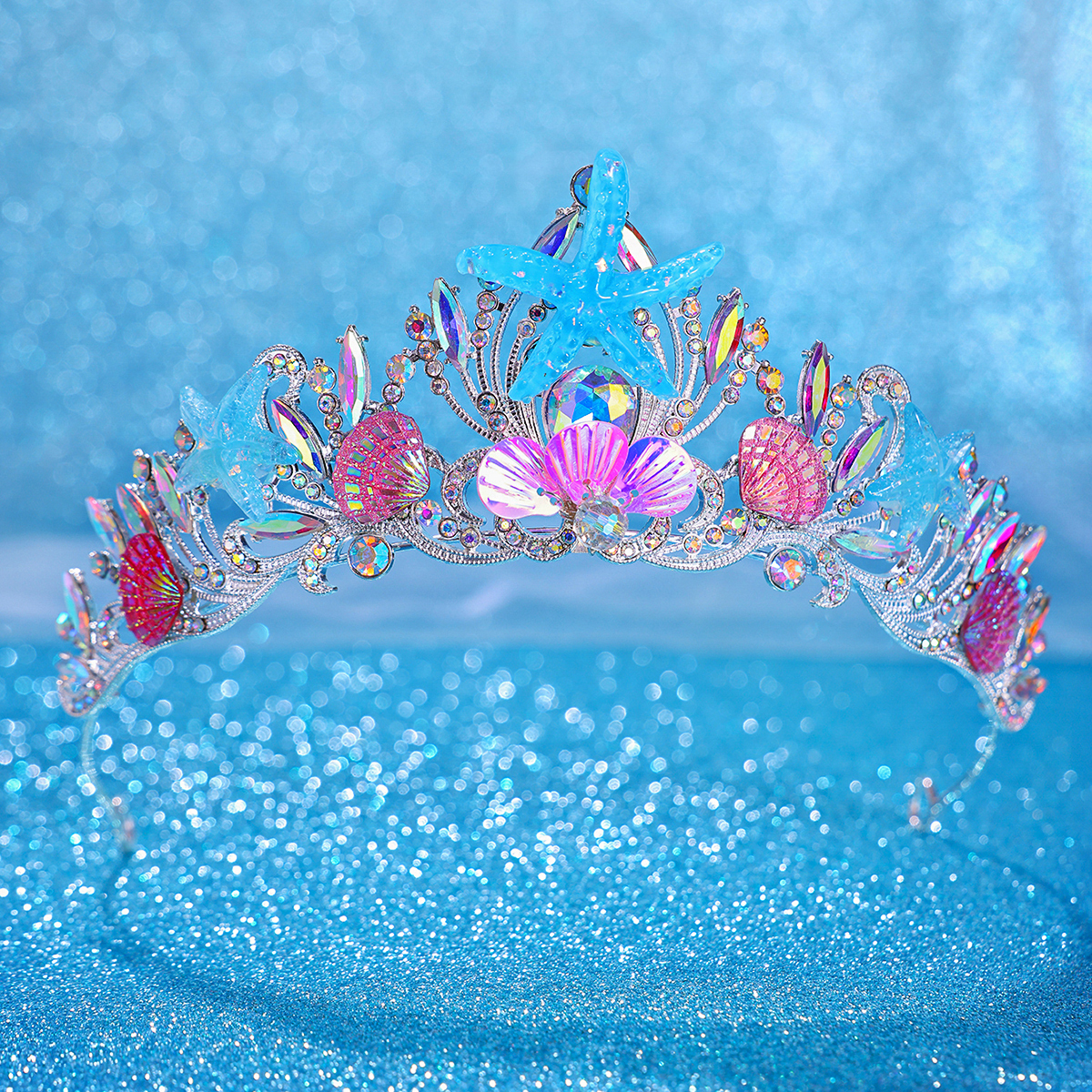Farbige Muscheln Party Krone Stirnband Meerjungfrau Schwanz Hut Foto Requisiten für Mädchen Geburtstag Party Meerjungfrau Haar Zubehör