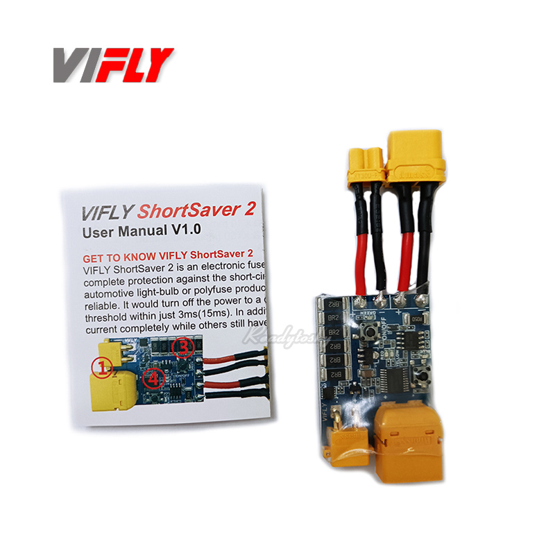 VIFLY ShortSaver 2 สมาร์ทควันอิเล็กทรอนิกส์ฟิวส์ป้องกัน Short-Circuit & Over-Current สําหรับ FPV Racing RC Drone